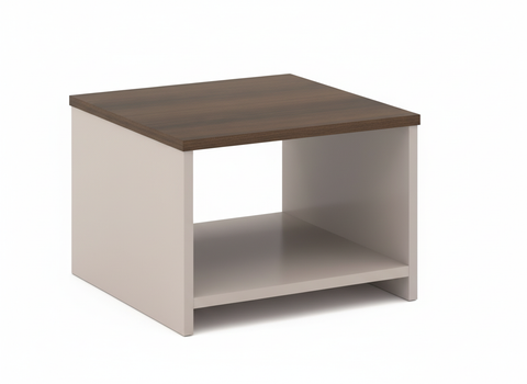 Coffee Table 60x60cm Walnut Beige - Modern Living Room Furniture UAE
