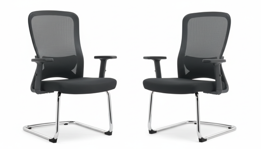 INFINI HOMES Visitors Chair UAE - Model Sammy VC Mid Back Mesh Fixed Handle Chrome Frame Dubai Abu Dhabi Sharjah