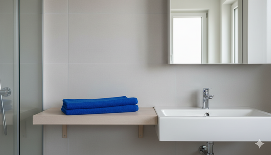 منشفة استحمام قطنية زرقاء كبيرة الحجم الإمارات | Extra Large Royal Blue Cotton Bath Towel UAE Dubai Abu Dhabi Premium
