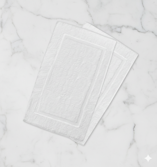 Luxury White Cotton Bath Mat 1000 GSM Premium Quality UAE Dubai Abu Dhabi | سجادة حمام قطنية بيضاء فاخرة ١٠٠٠ جرام جودة عالية الإمارات دبي أبوظبي