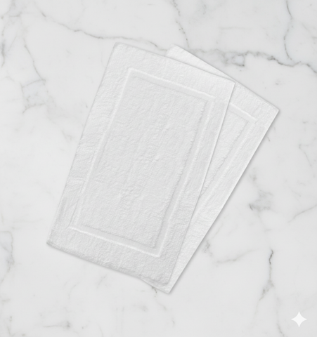 Luxury White Cotton Bath Mat 1000 GSM Premium Quality UAE Dubai Abu Dhabi | سجادة حمام قطنية بيضاء فاخرة ١٠٠٠ جرام جودة عالية الإمارات دبي أبوظبي