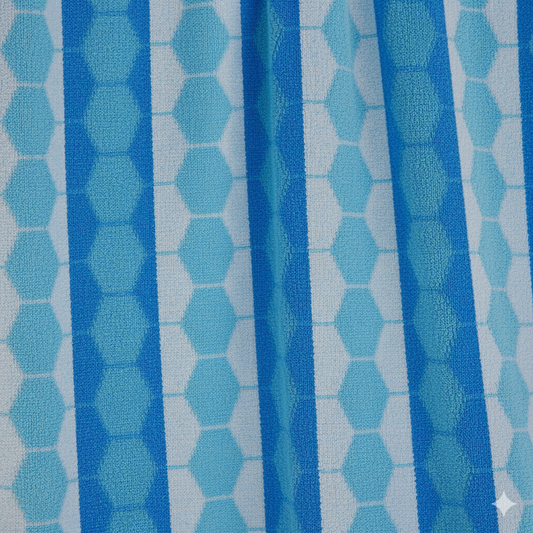 Hexagon Beach Towel UAE Dubai | Modern Geometric Jacquard 86x162cm 390GSM | Contemporary