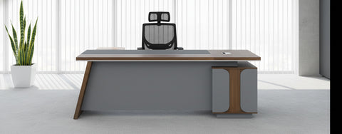 L Shaped Office Desk with Drawers 200x160cm - Executive Office Table UAE | INFINI HOMES
