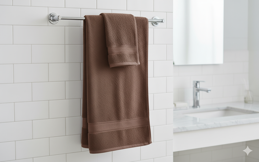 مناشف سبا قطن بنية 500 جرام - مجموعة 24 قطعة فندقية دبي الإمارات | 500 GSM Brown Cotton Spa Towels - 24 Pack Hotel Collection Dubai UAE