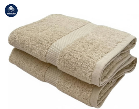 INFINI HOMES Gardenia Beige Premium Hand Towel Set - 100% Cotton Hotel Quality Bath Linen UAE