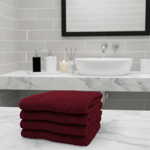 Premium Daffodil Burgundy Face Towel Set UAE Dubai - 500 GSM Cotton 24 Pack Luxury