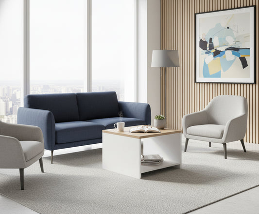 INFINI HOMES Coffee Table UAE - Model BX03-CT40 Oak White 60x60cm Dubai Abu Dhabi Sharjah