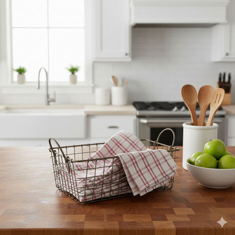 Pink Kitchen Towels UAE Multi Checks Tea Towels 50x70cm Dubai Abu Dhabi INFINI HOMES | مناشف مطبخ وردية الإمارات منشفة شاي مربعات متعددة 50×70سم دبي أبوظبي إنفيني هومز