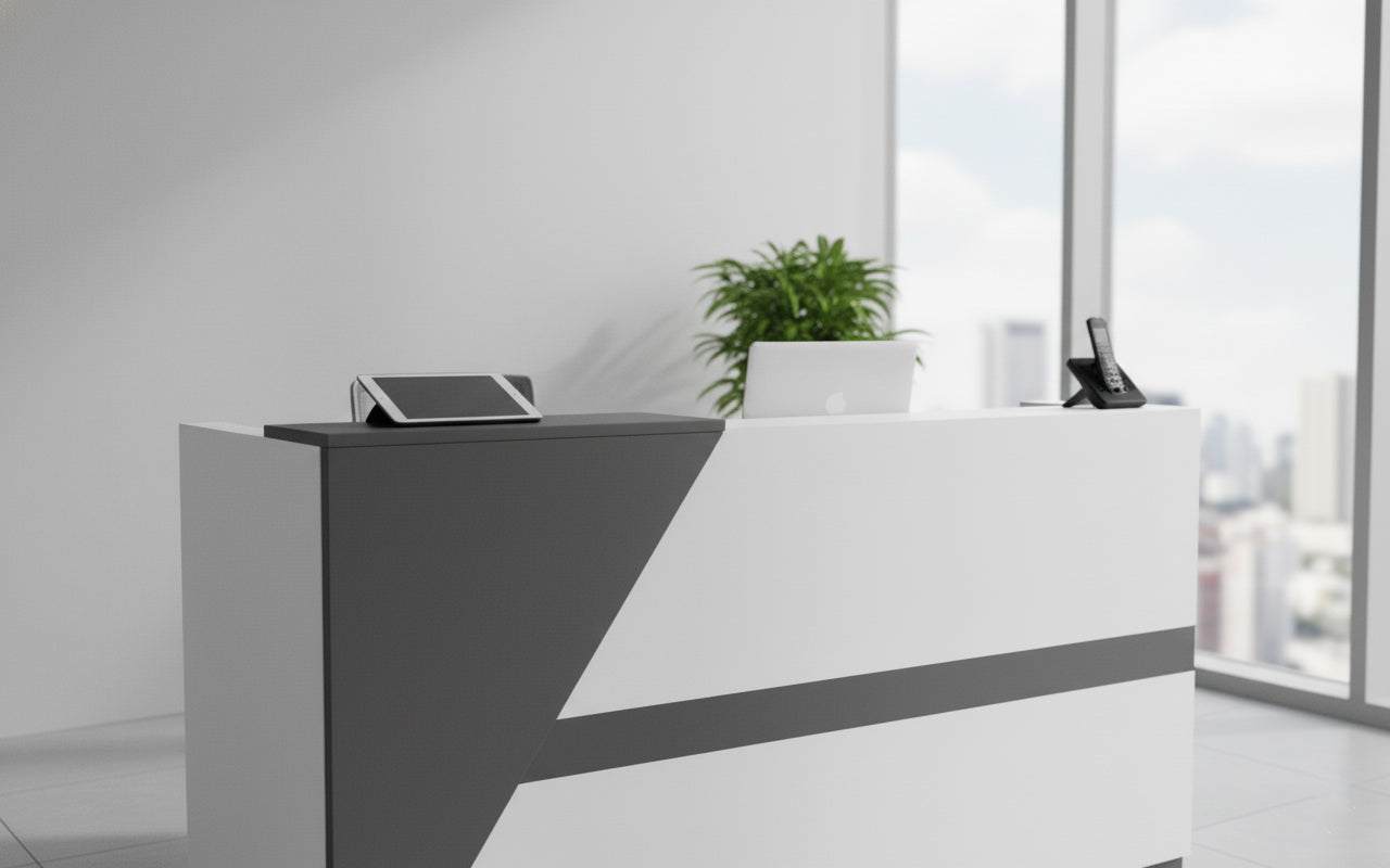 INFINI HOMES Reception Table UAE - Model RCP-140-WT 140x60x105cm Dubai Abu Dhabi Sharjah