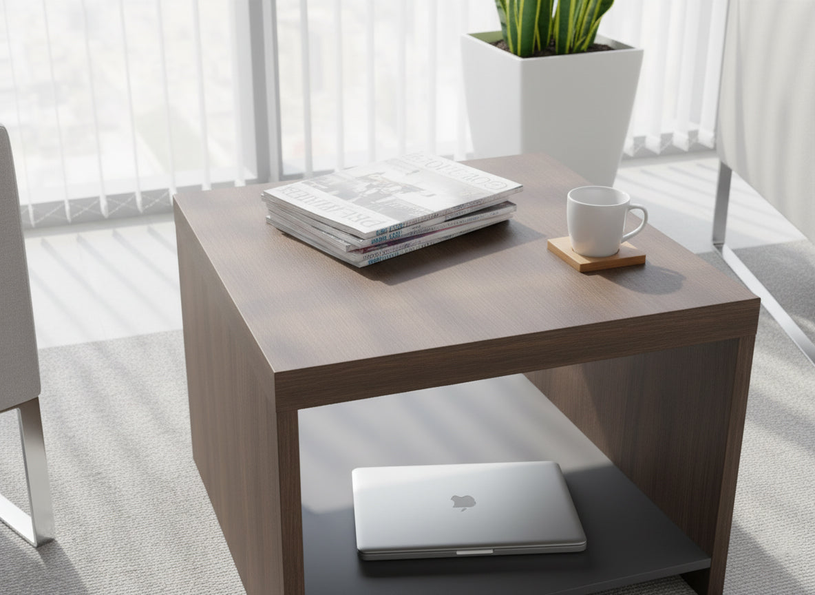 Coffee Table 60x60cm Walnut Grey - Modern Living Room Furniture UAE