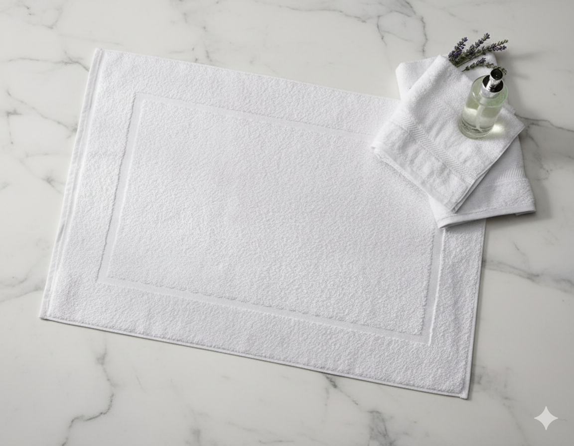 Iris White Bath Mat Set 50x80cm High Absorbent Cotton UAE Home Decor Dubai | طقم سجادة حمام إيريس بيضاء ٥٠×٨٠سم قطن عالي الامتصاص ديكور منزلي الإمارات دبي