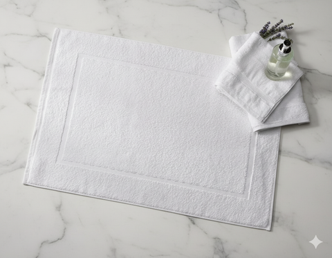 Iris White Bath Mat Set 50x80cm High Absorbent Cotton UAE Home Decor Dubai | طقم سجادة حمام إيريس بيضاء ٥٠×٨٠سم قطن عالي الامتصاص ديكور منزلي الإمارات دبي