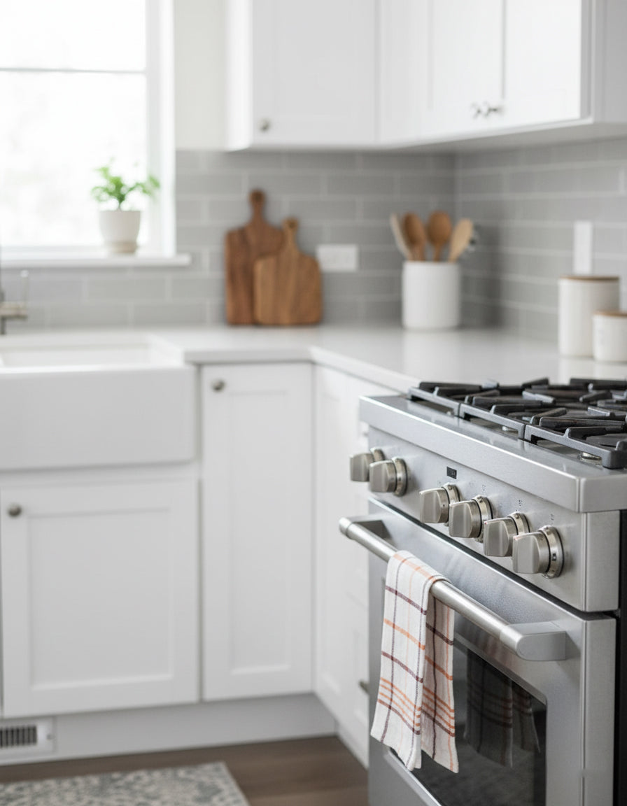 Kitchen Towels UAE Pack of 6 | Green Orange Multi Checks 50x70cm Dubai Abu Dhabi | INFINI HOMES