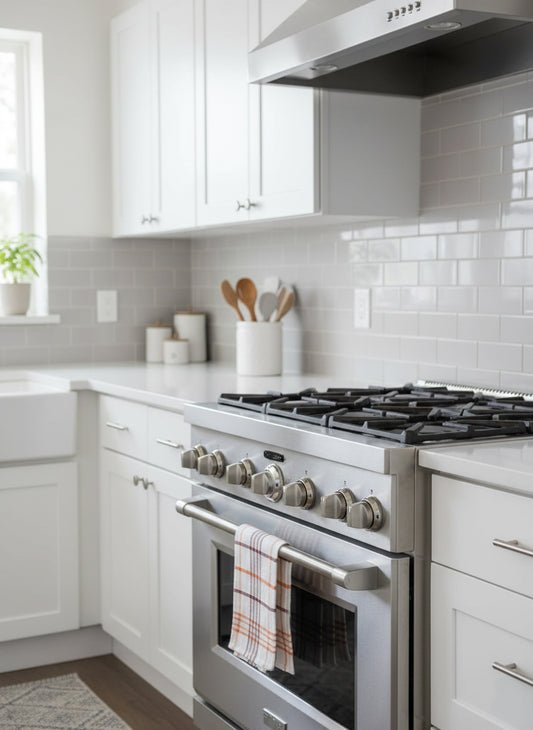 Kitchen Towels UAE Set of 8 | Green Orange Multi Checks 50x70cm Dubai Abu Dhabi | INFINI HOMES