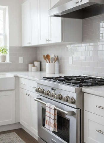 Kitchen Towels UAE Set of 8 | Green Orange Multi Checks 50x70cm Dubai Abu Dhabi | INFINI HOMES