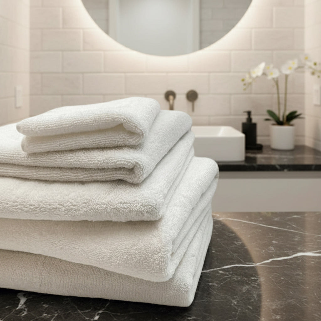 Premium White Hand Towel UAE - Iris 600 GSM Cotton 50x80cm Dubai Abu Dhabi