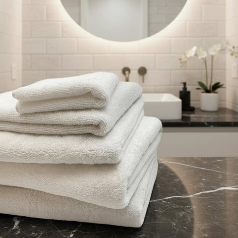 Premium White Hand Towel UAE - Iris 600 GSM Cotton 50x80cm Dubai Abu Dhabi