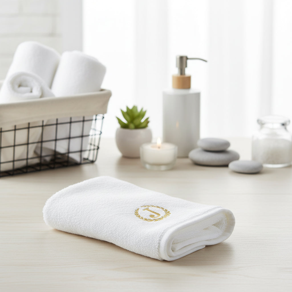 Premium Monogrammed Hand Towel UAE - Luxury 600 GSM Cotton Bath Linen Dubai