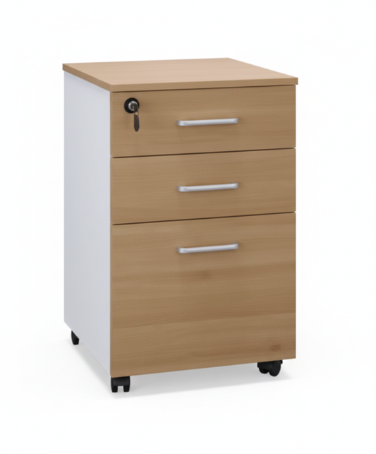 INFINI HOMES Pedestal Drawer UAE - Model BX-KD601+PD Oak White 40x40x55cm Dubai Abu Dhabi Sharjah