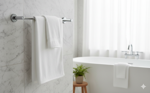 Premium White Hand Towel Set UAE Bathroom Decor Dubai Abu Dhabi Luxury Cotton Towels | مجموعة مناشف يد بيضاء فاخرة الإمارات ديكور حمام دبي أبوظبي مناشف قطنية راقية