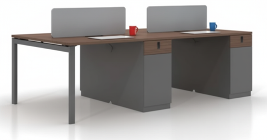 محطة عمل 4 أشخاص من إنفيني هومز 120×240 سم - أثاث مكتبي حديث للإمارات | INFINI HOMES 4 Person Workstation 120x240cm - Modern Office Furniture UAE