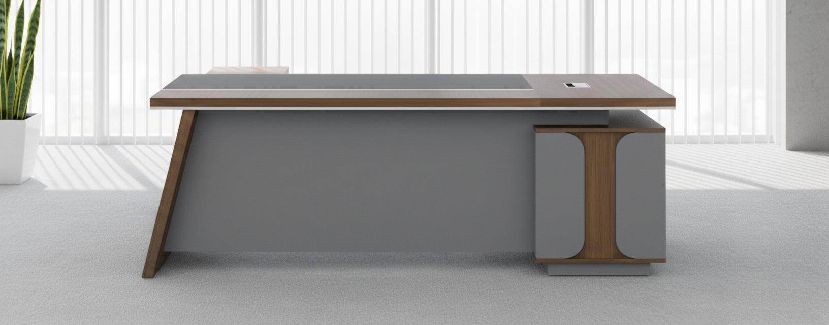 L Shaped Office Desk with Drawers 200x160cm - Executive Office Table UAE | INFINI HOMES