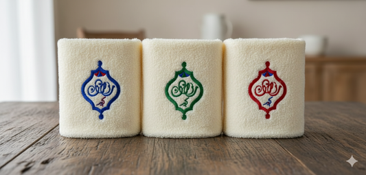 Premium Luxury Ramadan Face Towel Set Dubai UAE - مجموعة فوط وجه رمضان فاخرة دبي الإمارات | 600 GSM Cotton Islamic Personalized Towels - فوط قطنية إسلامية مخصصة