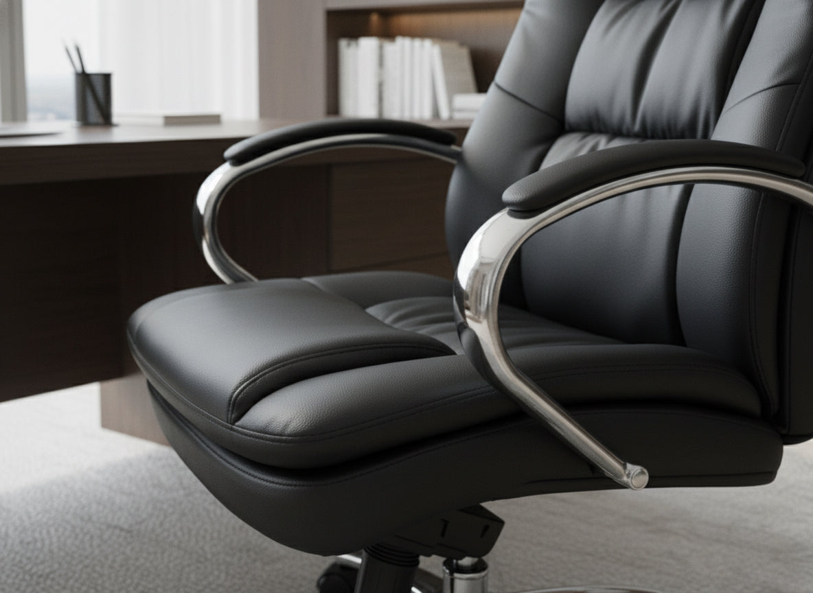 INFINI HOMES Heavy Duty Chair UAE - Model Spanio Height Adjustable Chrome Foot Dubai Abu Dhabi Sharjah