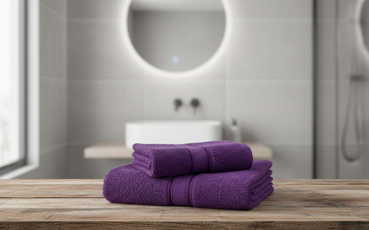 Purple Bath Towel Set UAE - 16 Piece Family Pack Cotton Dubai Abu Dhabi Sharjah