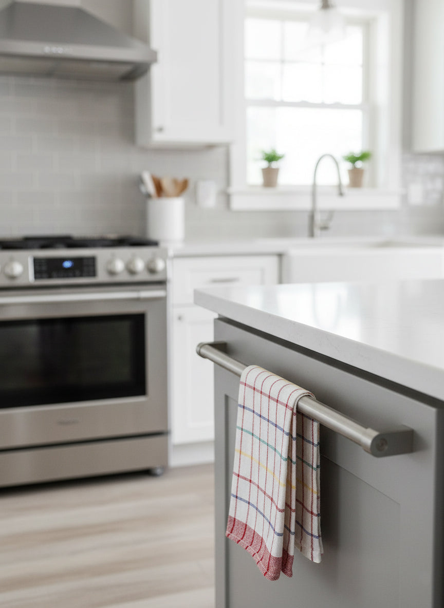 Red Kitchen Towels UAE Pack of 6 | Multi Checks Tea Towels 50x70cm Dubai Abu Dhabi | INFINI HOMES