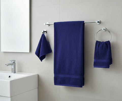 طقم مناشف حمام قطنية زرقاء داكنة 16 قطعة دبي أبوظبي | Navy Blue Cotton Bath Towel Set 16 Pieces Dubai Abu Dhabi Premium Quality