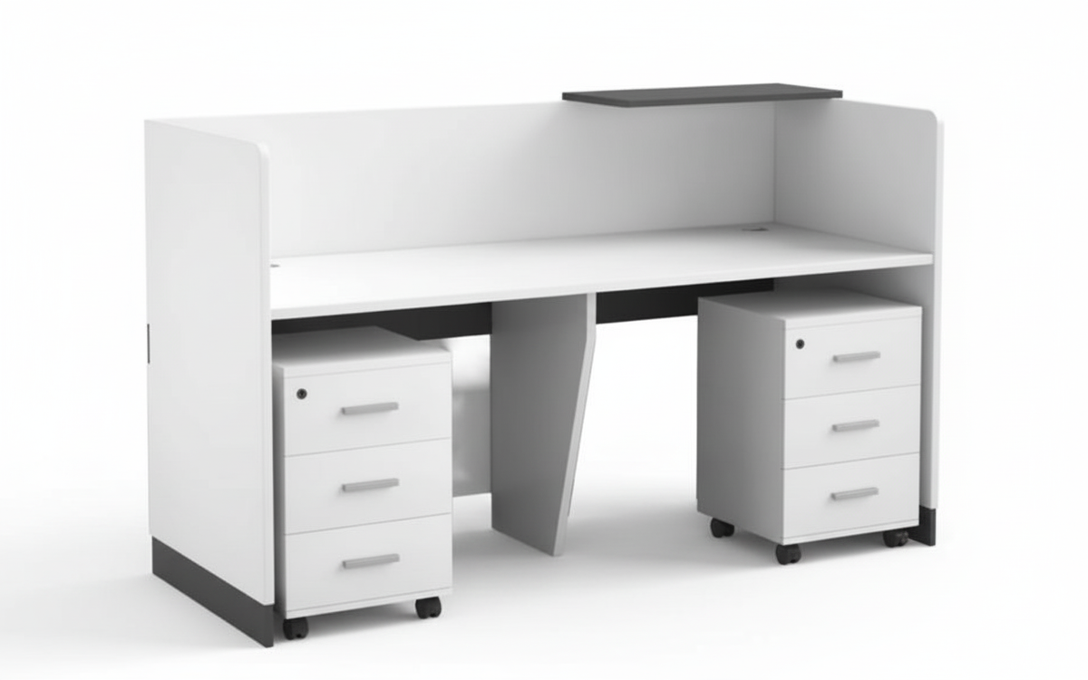 Reception Desk with Drawers UAE | Office Reception Table 160cm | INFINI HOMES
