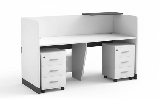 Reception Desk with Drawers UAE | Office Reception Table 160cm | INFINI HOMES