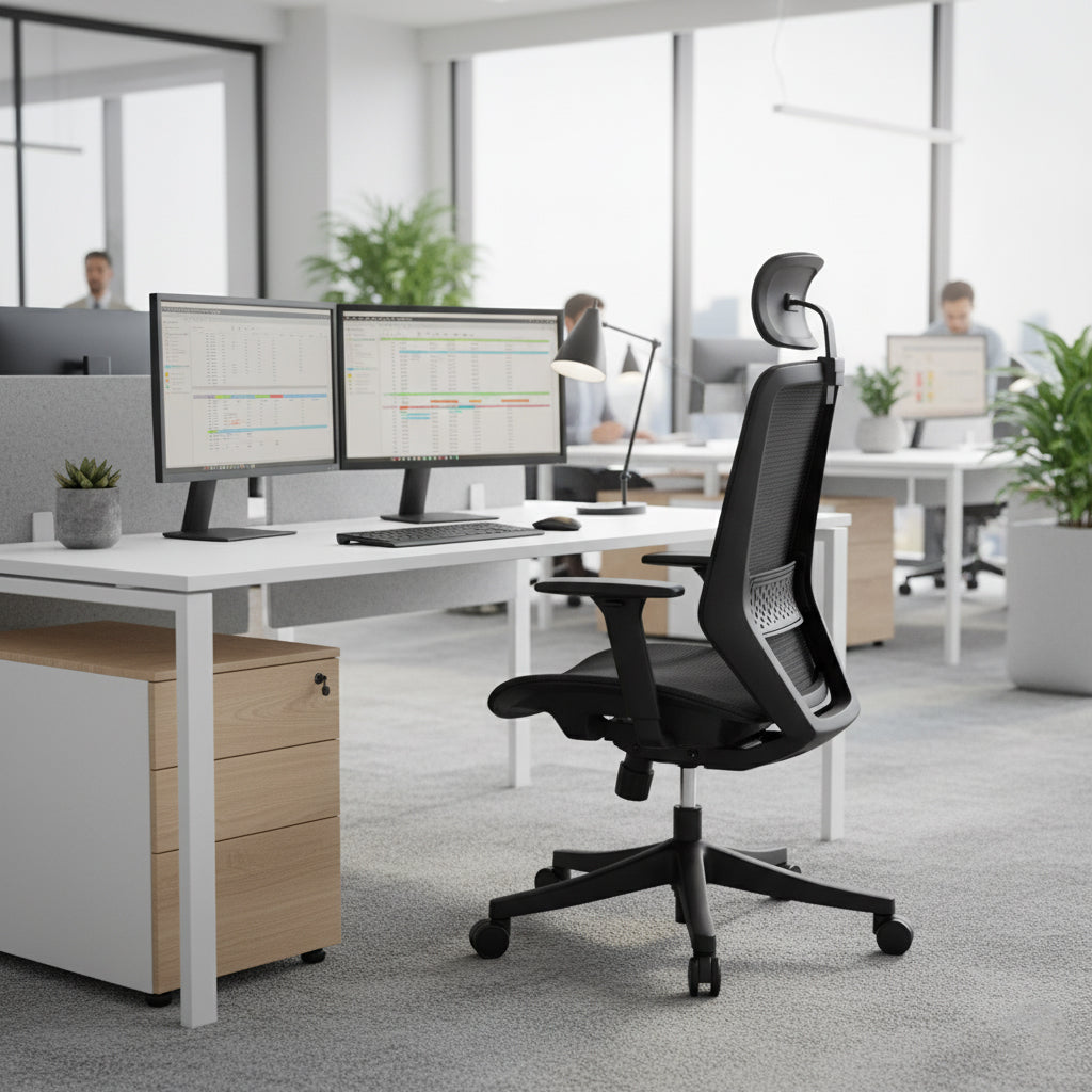 Premium High Back Office Chair Dubai UAE - Headrest & Lumbar Support | DIAMOND Series