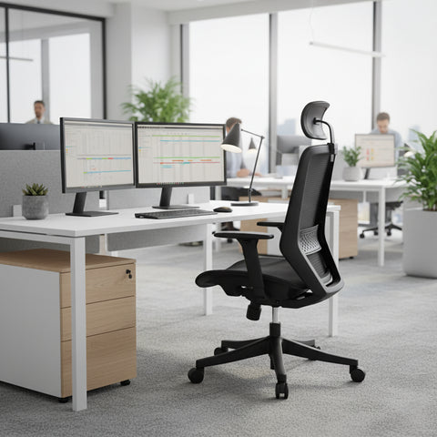 Premium High Back Office Chair Dubai UAE - Headrest & Lumbar Support | DIAMOND Series