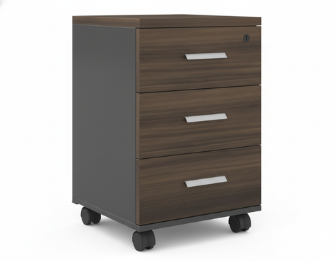 INFINI HOMES Pedestal Drawer UAE - Model AF601+PD-BG Walnut Grey 40x40x62cm Dubai Abu Dhabi Sharjah