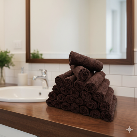 مناشف وجه دافوديل فاخرة قطن 500 جرام - مجموعة 12 قطعة 30×30سم جودة فندقية دبي الإمارات | Premium Daffodil Face Towel Set 500 GSM Cotton - 12 Pack 30x30cm Hotel Quality Dubai UAE
