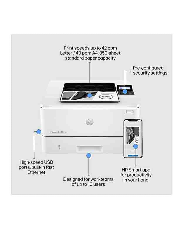 HP LaserJet Pro 4003dn Monochrome Printer 42ppm Duplex - Dubai Abu Dhabi Sharjah UAE