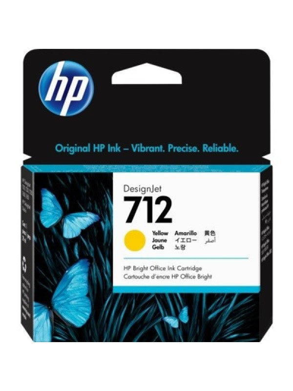 HP 712 Yellow DesignJet Ink Cartridge - Original HP Ink UAE