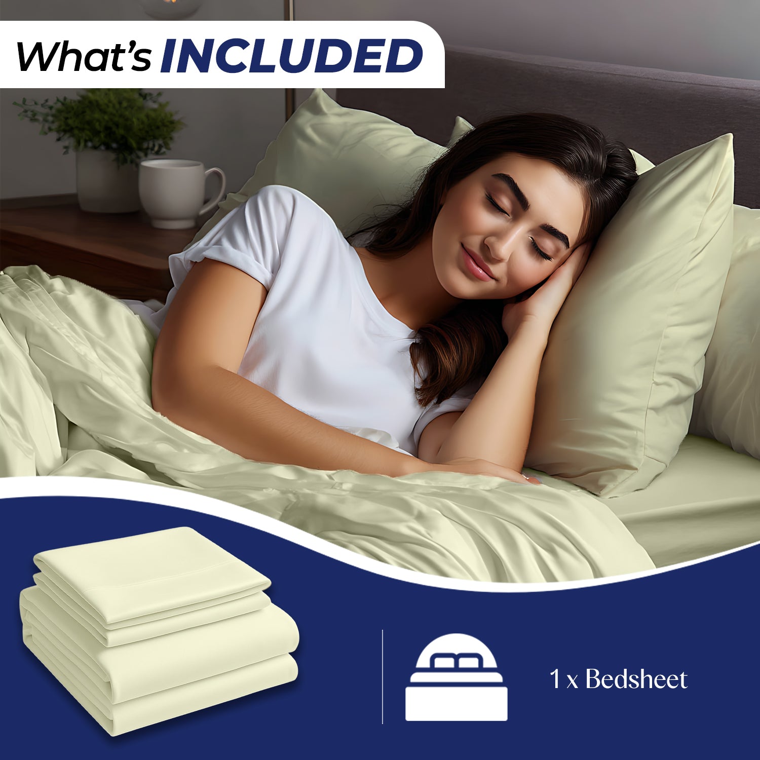 Premium Luxury Dyed Bedsheet UAE | Cream 160x220cm | Dubai Abu Dhabi Sharjah Delivery