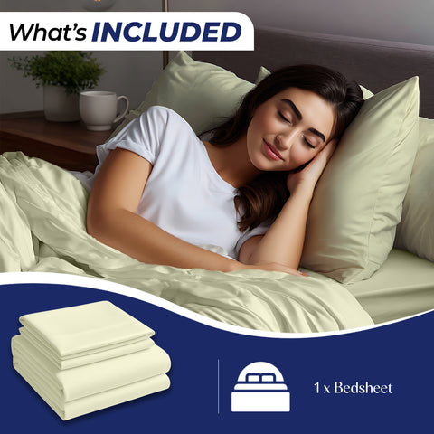 Premium Luxury Dyed Bedsheet UAE | Cream 160x220cm | Dubai Abu Dhabi Sharjah Delivery