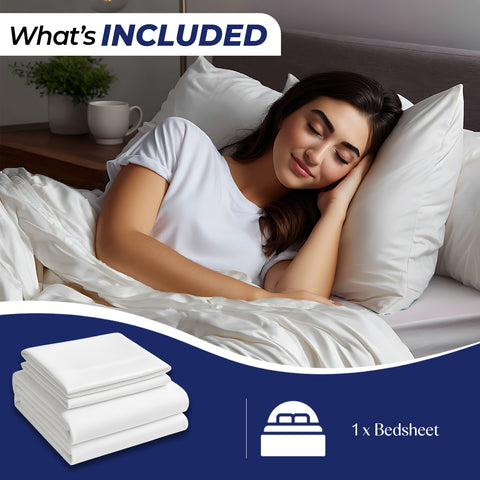 Premium Luxury Bedsheet UAE | White Microfiber 220x240cm | Dubai Abu Dhabi Sharjah Delivery