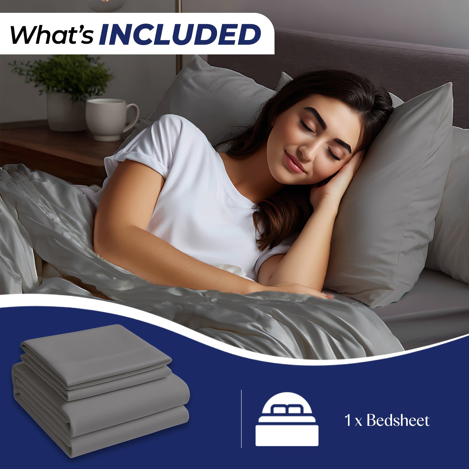 Premium Dyed Bedsheet UAE | Gray 160x220cm | Dubai Abu Dhabi Sharjah Delivery