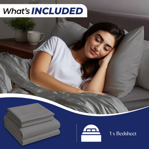 Premium Dyed Bedsheet UAE | Gray 160x220cm | Dubai Abu Dhabi Sharjah Delivery