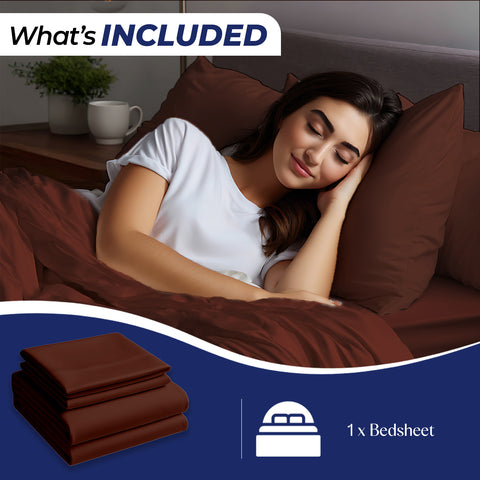 Premium Coffee Dyed Bedsheet 160x220cm | UAE Delivery to Dubai, Abu Dhabi & All Emirates | INFINI HOMES