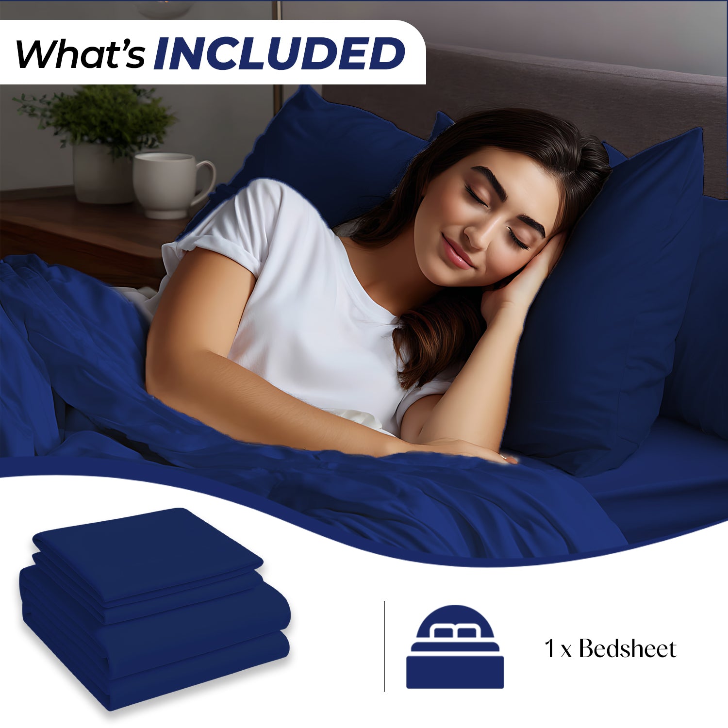 Premium Dyed Bedsheet Royal Blue 160x220cm | UAE Delivery to Dubai, Abu Dhabi & All Emirates | INFINI HOMES