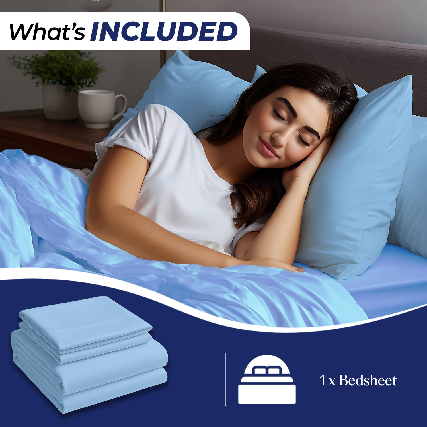 Premium Dyed Bedsheet Sky Blue 160x220cm | UAE Delivery to Dubai, Abu Dhabi & All Emirates