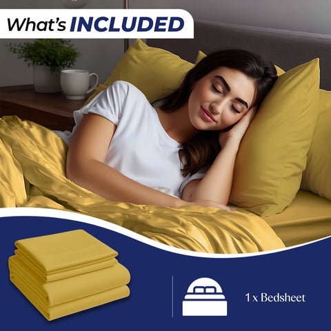 Premium Gold Dyed Bedsheet 160x220cm | UAE-Wide Delivery | Dubai Abu Dhabi Sharjah