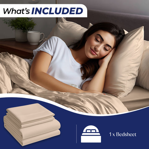 Premium Luxury Dyed Bedsheet UAE | Ivory 160x220cm | Dubai Abu Dhabi Sharjah Delivery