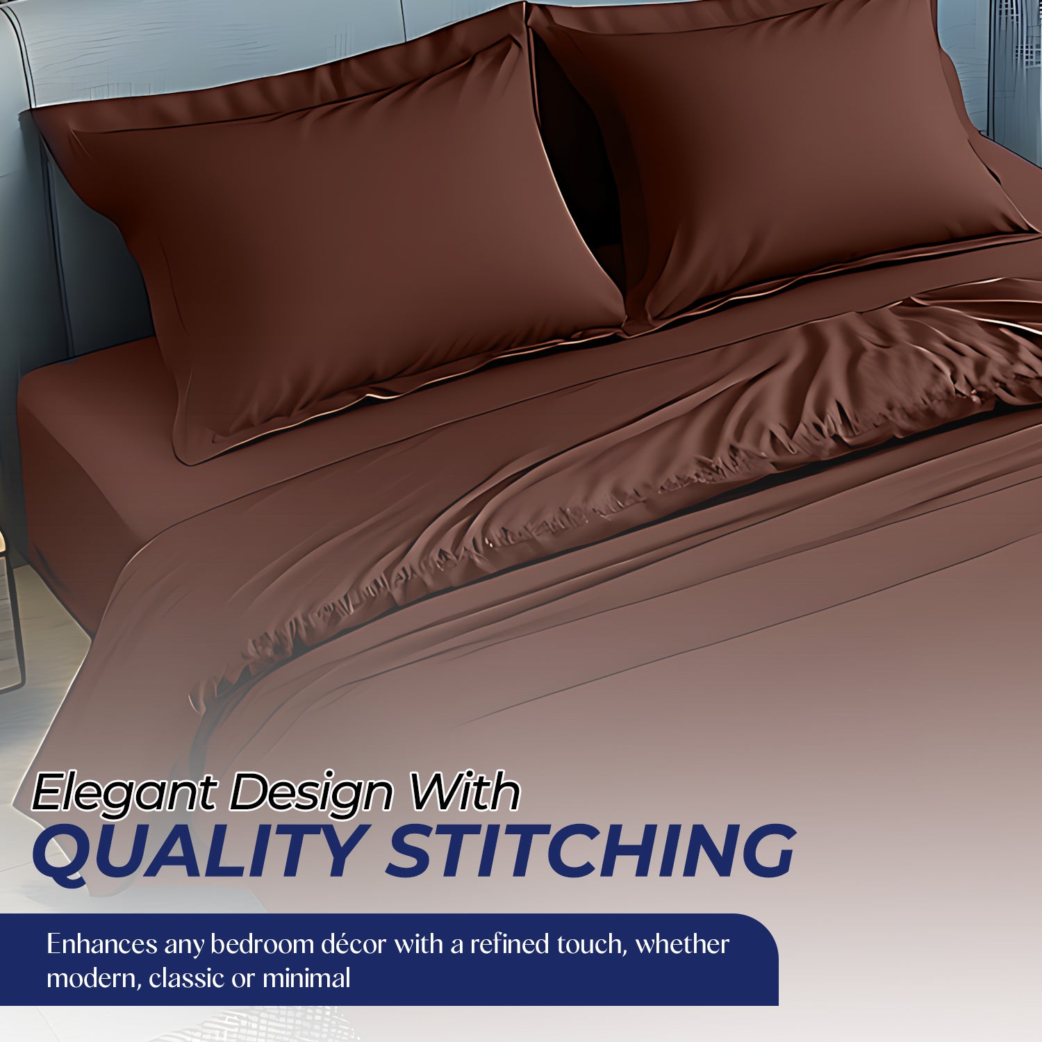 Premium Coffee Dyed Bedsheet 160x220cm | UAE Delivery to Dubai, Abu Dhabi & All Emirates | INFINI HOMES